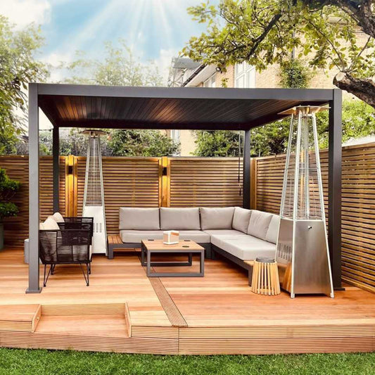 Nova - Titan Freestanding Aluminium Pergola - 4.0m x 2.4m Rectangular - Grey