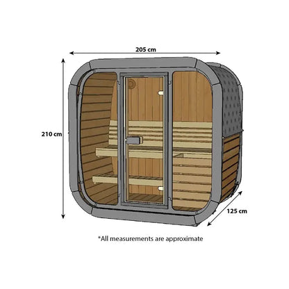 ThermoZen S Outdoor Sauna - 3 Person - Including Heater