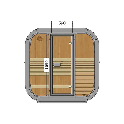 ThermoZen S Outdoor Sauna - 3 Person - Including Heater