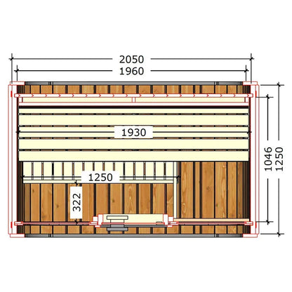 ThermoZen S Outdoor Sauna - 3 Person - Including Heater