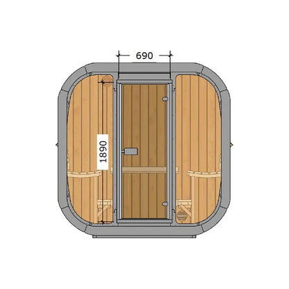 ThermoZen L Outdoor Sauna - 6 Person - Including Heater
