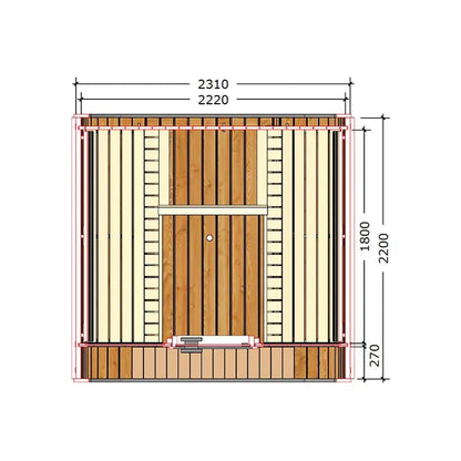 ThermoZen L Outdoor Sauna - 6 Person - Including Heater
