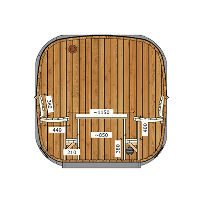 ThermoZen L Outdoor Sauna - 6 Person - Including Heater