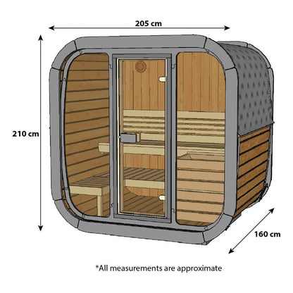 ThermoZen M Outdoor Sauna - 4 Person - Including Heater