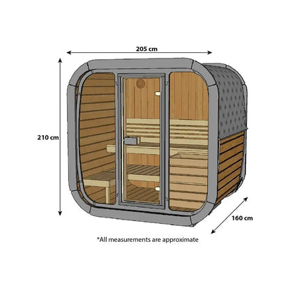 ThermoZen M Outdoor Sauna - 4 Person - Including Heater