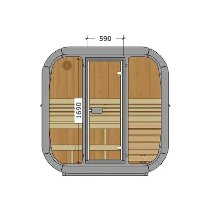 ThermoZen M Outdoor Sauna - 4 Person - Including Heater