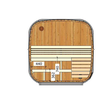 ThermoZen M Outdoor Sauna - 4 Person - Including Heater